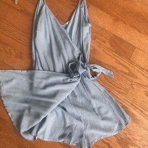 Olivia & James Blue & White-Striped Romper